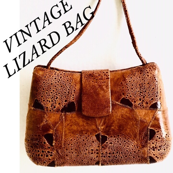 UNKNOWN Handbags - LIZARD VINTAGE RARE FIND TAN/BROWN BAG CROSSBODY